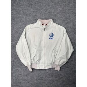 Vintage Great Lakes Sportswear AT&T Harrington Jacket Gray Plaid Lined Mens L